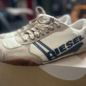 Diesel Men's Harold Solar Sneaker Silver Mink/Birch White/Dark Denim Size 10.5